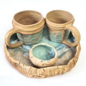 Zestaw ceramiczny "Brzeg Morza" 4 przedmioty.