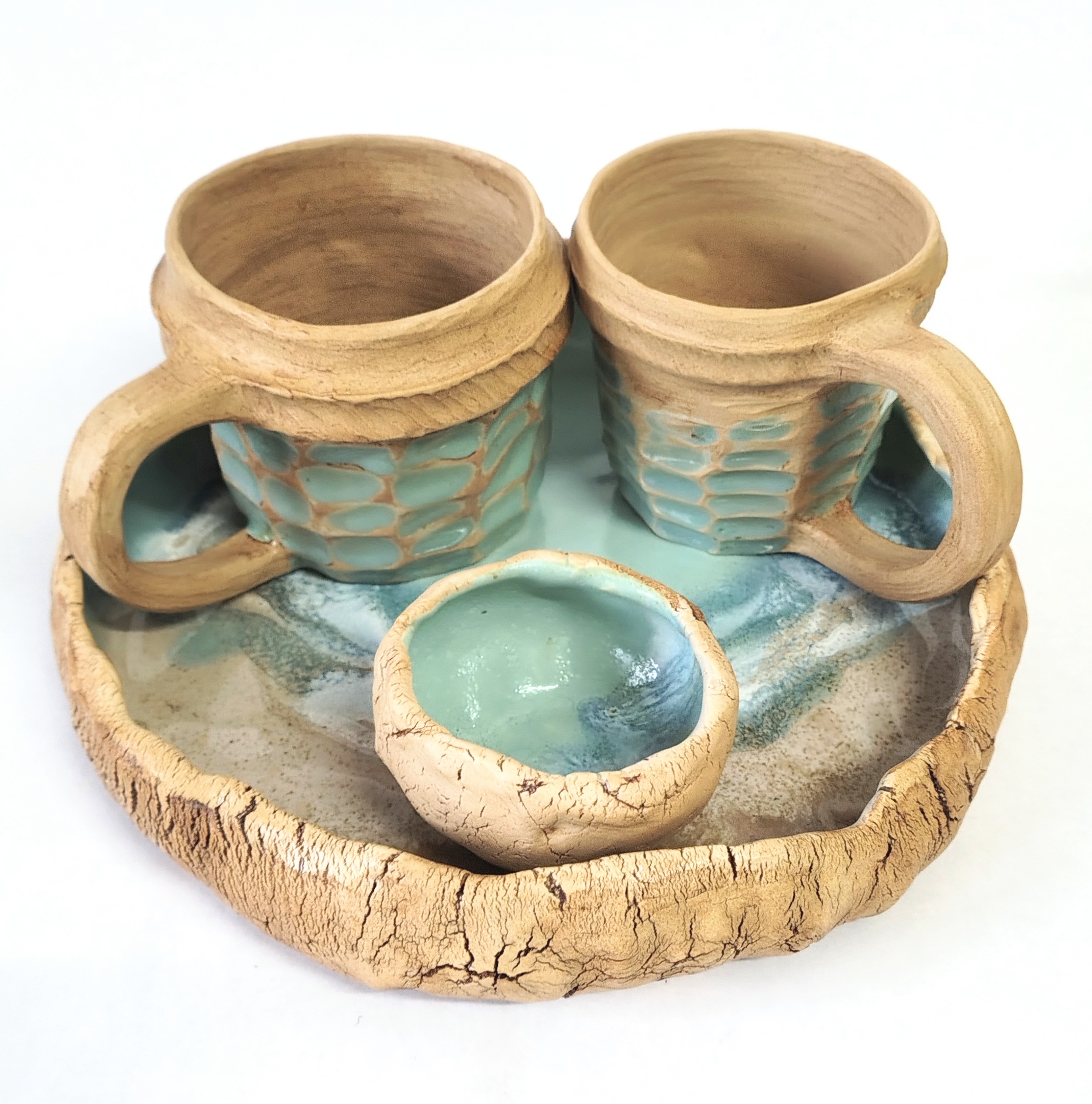 Zestaw ceramiczny "Brzeg Morza" 4 przedmioty.