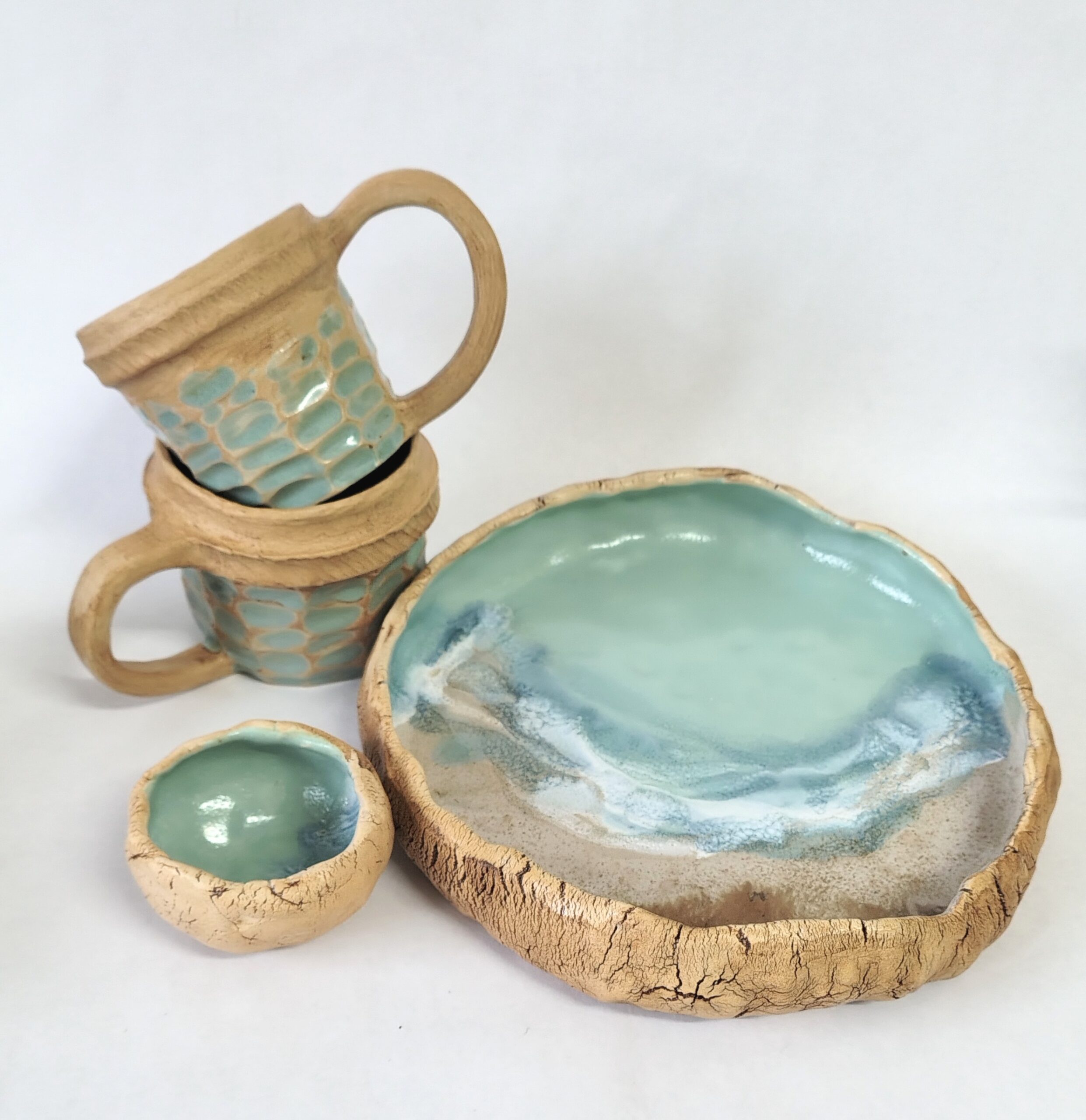 Zestaw ceramiczny "Brzeg Morza" 4 przedmioty. - obrazek 4